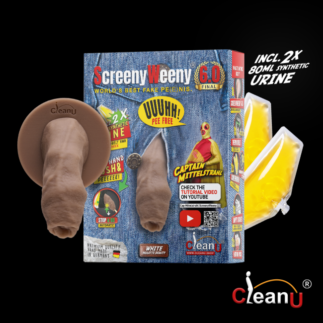 Clean U Screeny Weeny 6.0 KIT Pene Finto e Accessori CIRCONCISO  Bianco/Mulatto (italiano)